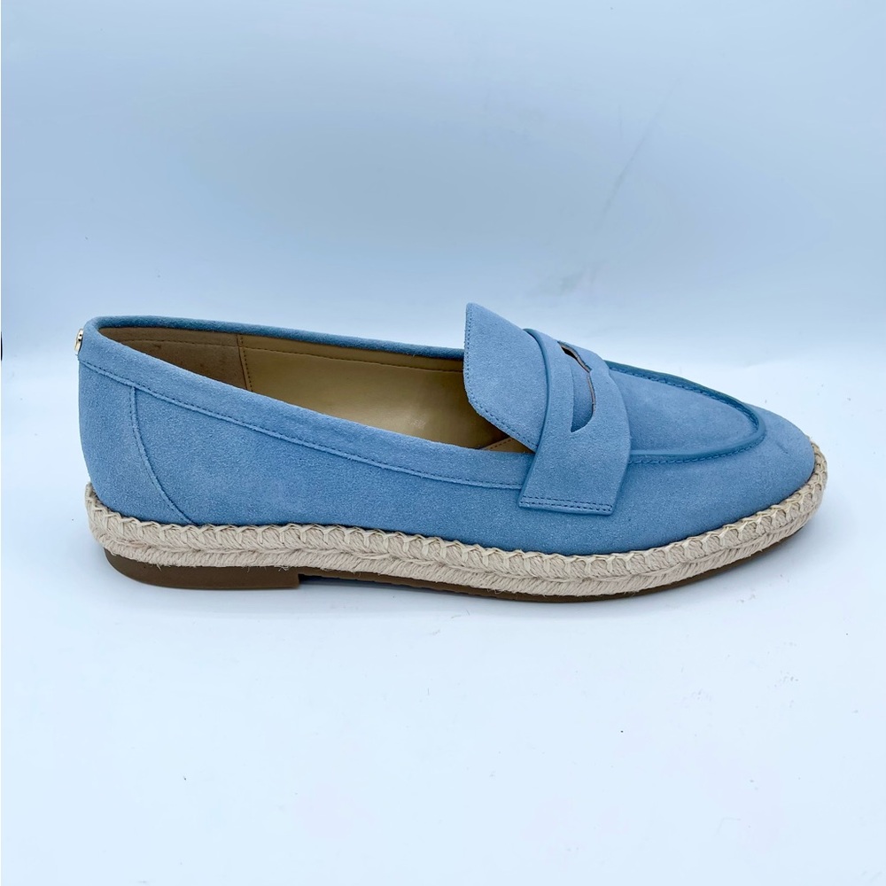 New Michael Kors Lennon Blue Suede Espadrille Size 8.5 - Picture 3 of 17